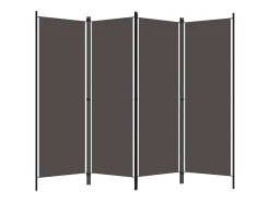 Tabique divisorio de 4 paneles color antracita 200x180 cm