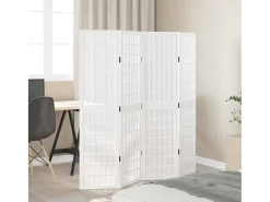 Tabique divisorio de 4 paneles en madera maciza de paulownia blanca
