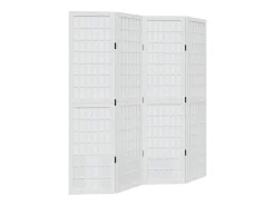 Tabique divisorio de 4 paneles en madera maciza de paulownia blanca