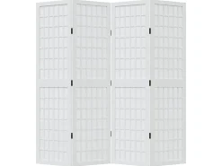 Tabique divisorio de 4 paneles en madera maciza de paulownia blanca