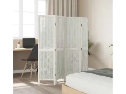 Tabique divisorio de 4 paneles en madera maciza de paulownia blanca