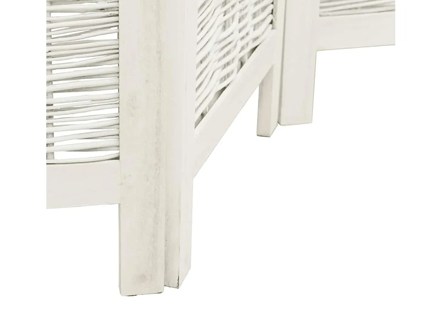 Tabique divisorio de 4 paneles en madera maciza de paulownia blanca