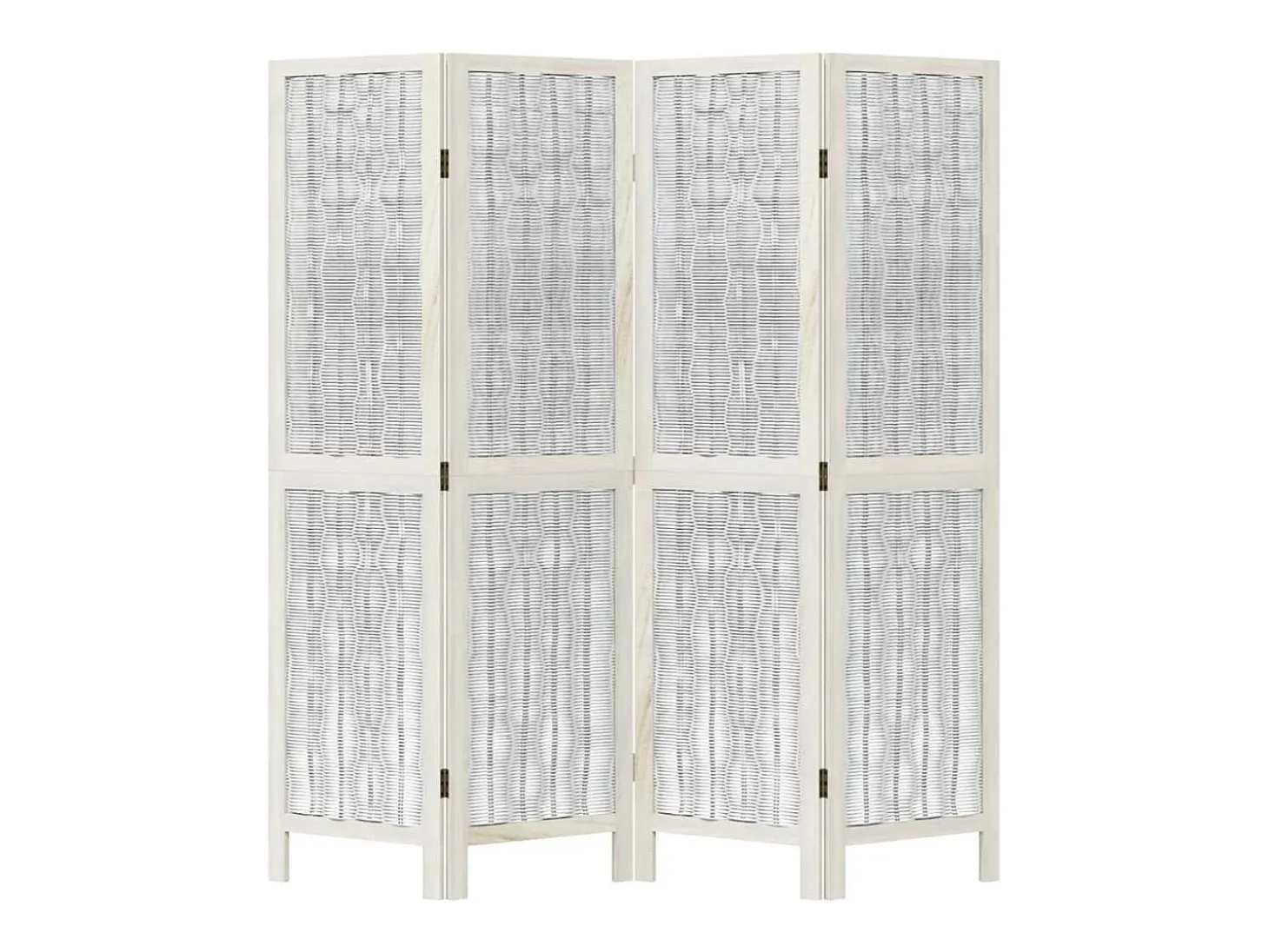 Tabique divisorio de 4 paneles en madera maciza de paulownia blanca