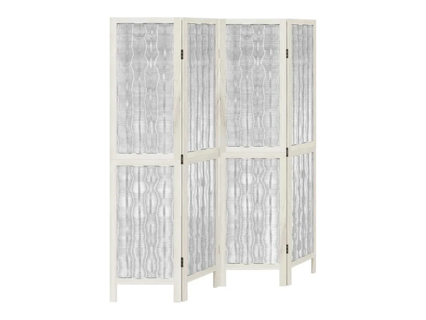 Tabique divisorio de 4 paneles en madera maciza de paulownia blanca