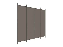 Tabique divisorio de 4 paneles Antracita 200x200 cm Tejido