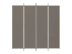 Tabique divisorio de 4 paneles Antracita 200x200 cm Tejido