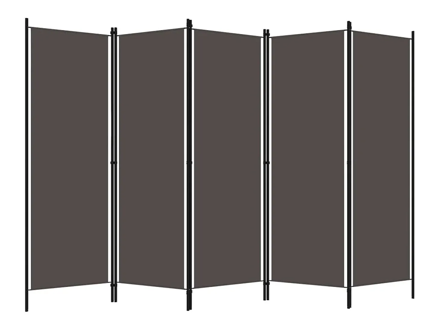 Tabique divisorio de 5 paneles Antracita 250x180 cm