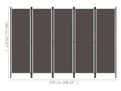 Tabique divisorio de 5 paneles Antracita 250x180 cm