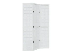 Tabique divisorio de 3 paneles en madera maciza de paulownia blanca