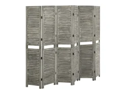 Tabique divisorio de 6 paneles Gris 214x166 cm Madera maciza