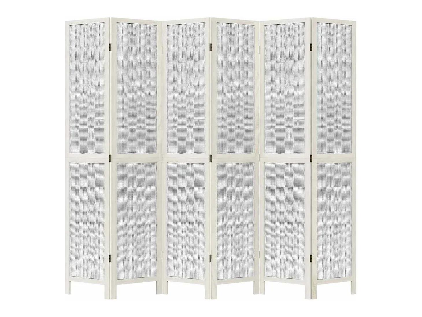 Tabique divisorio de 6 paneles en madera maciza de paulownia blanca