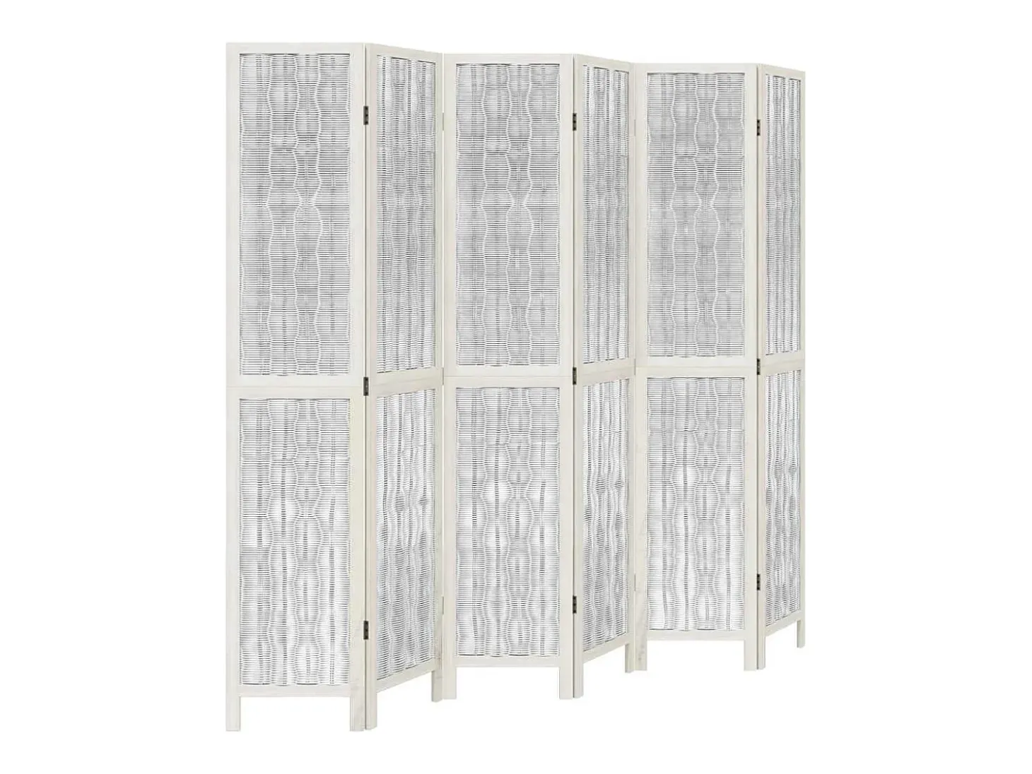 Tabique divisorio de 6 paneles en madera maciza de paulownia blanca