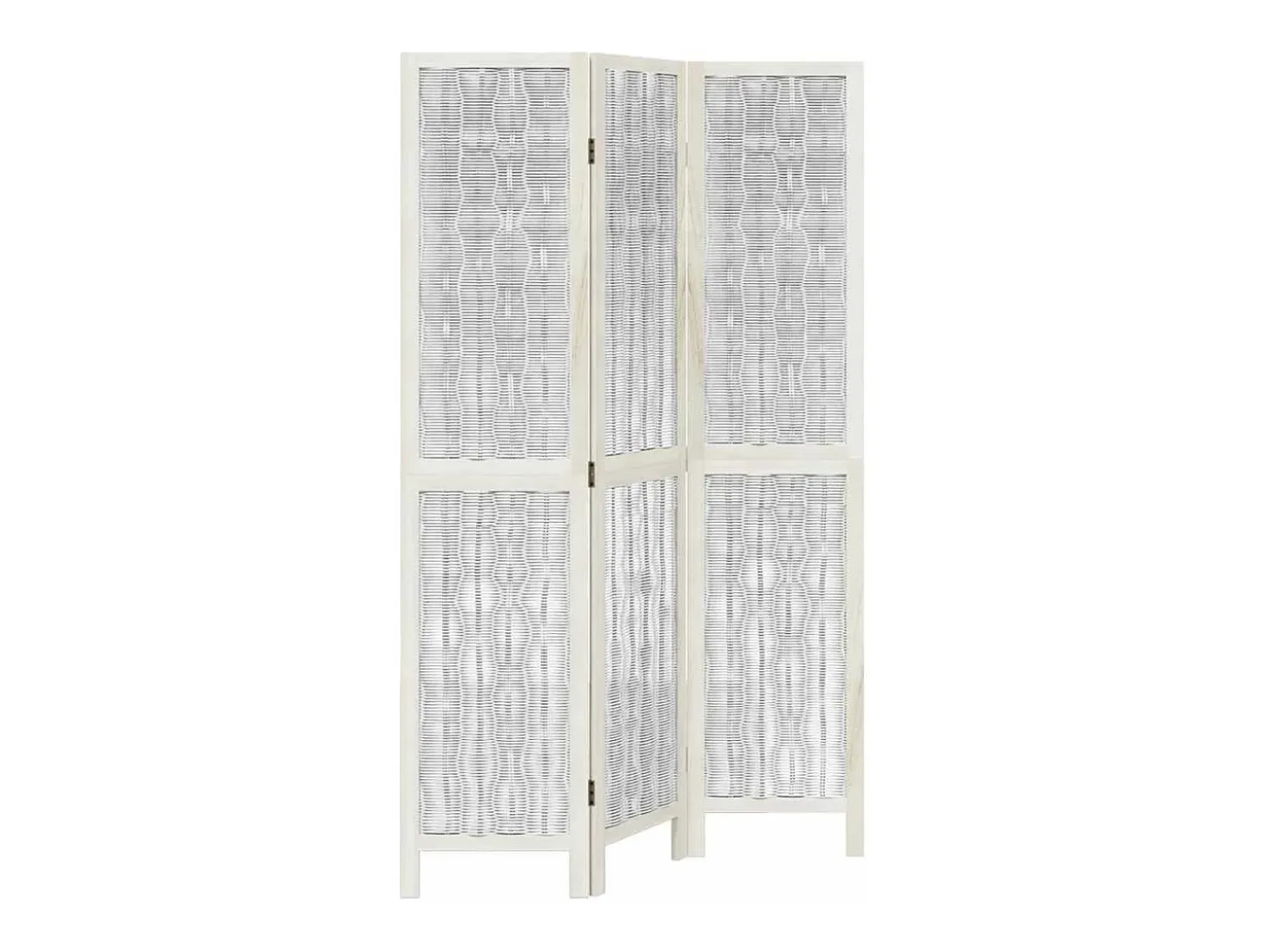 Tabique divisorio de 3 paneles en madera maciza de paulownia blanca