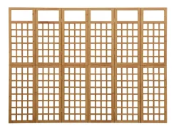 Tabique divisorio de 6 paneles/celosía de madera maciza de abeto