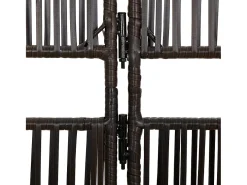 Tabique divisorio de 5 paneles de mimbre de resina marrón