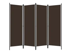Tabique divisorio de 4 paneles Marrón 200x180 cm