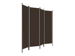 Tabique divisorio de 4 paneles Marrón 200x180 cm
