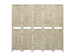 Tabique divisorio de 5 paneles 175x165 cm madera de paulownia