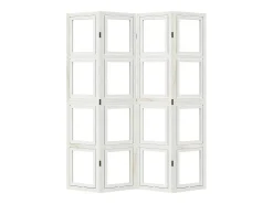 Tabique divisorio de 4 paneles en madera maciza de paulownia blanca