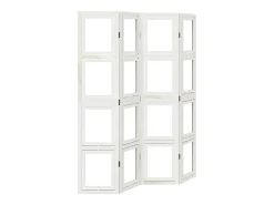 Tabique divisorio de 4 paneles en madera maciza de paulownia blanca