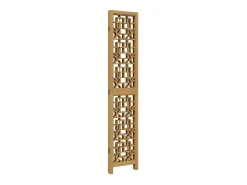 Tabique divisorio de 4 paneles en madera maciza de paulownia marrón