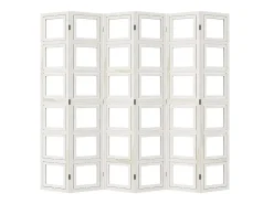 Tabique divisorio de 6 paneles en madera maciza de paulownia blanca