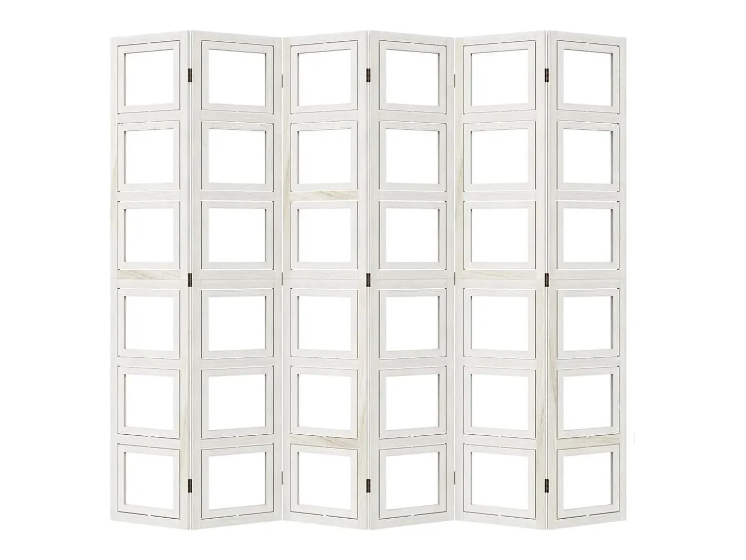 Tabique divisorio de 6 paneles en madera maciza de paulownia blanca