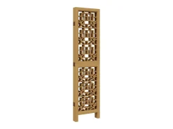 Tabique divisorio de 5 paneles en madera maciza de paulownia marrón