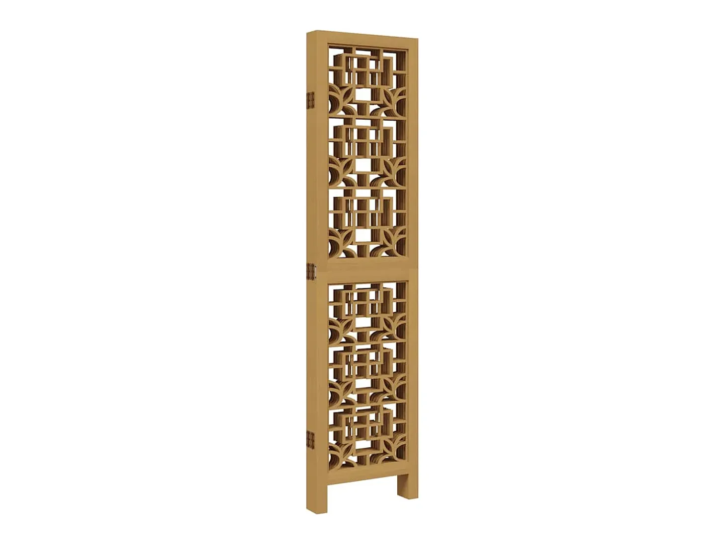 Tabique divisorio de 5 paneles en madera maciza de paulownia marrón