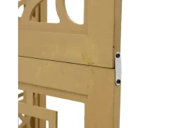 Tabique divisorio de 5 paneles en madera maciza de paulownia marrón