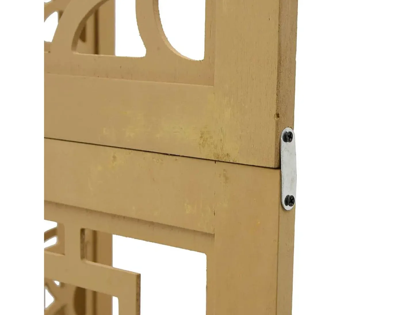 Tabique divisorio de 5 paneles en madera maciza de paulownia marrón