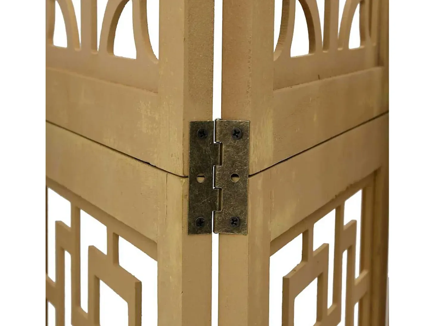 Tabique divisorio de 5 paneles en madera maciza de paulownia marrón