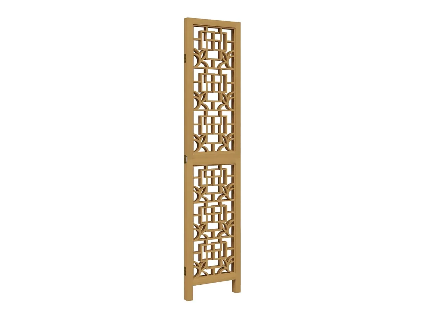 Tabique divisorio de 3 paneles en madera maciza de paulownia marrón