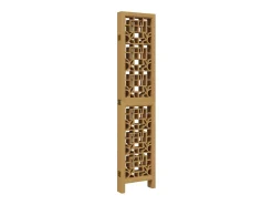 Tabique divisorio de 6 paneles en madera maciza de paulownia marrón