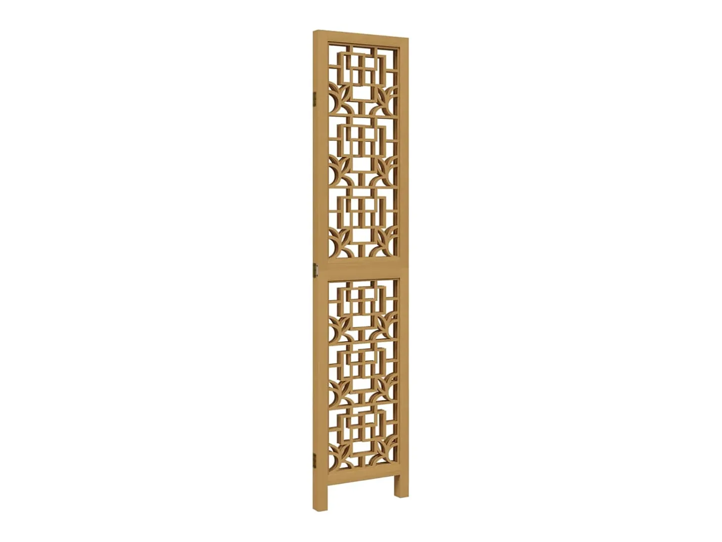 Tabique divisorio de 3 paneles en madera maciza de paulownia marrón