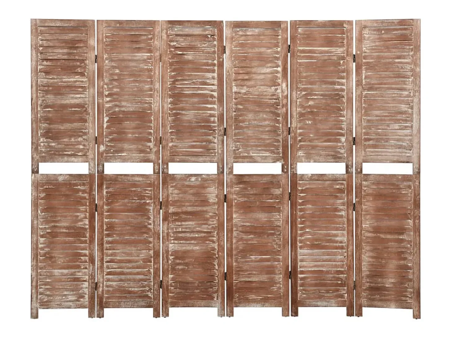 Tabique divisorio de 6 paneles Marrón 210x165 cm Paulownia