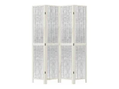 Tabique divisorio de 4 paneles en madera maciza de paulownia blanca