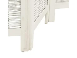 Tabique divisorio de 4 paneles en madera maciza de paulownia blanca
