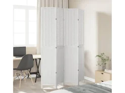 Tabique divisorio de 4 paneles en madera maciza de paulownia blanca