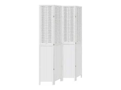 Tabique divisorio de 4 paneles en madera maciza de paulownia blanca