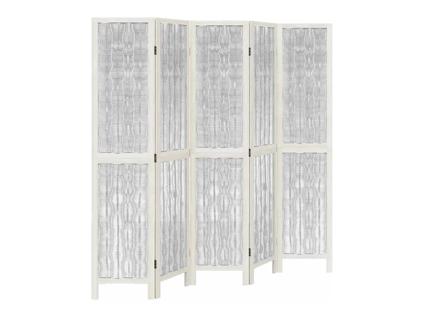 Tabique divisorio de 5 paneles en madera maciza de paulownia blanca