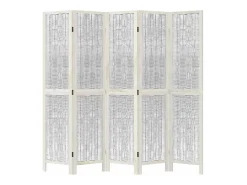 Tabique divisorio de 5 paneles en madera maciza de paulownia blanca