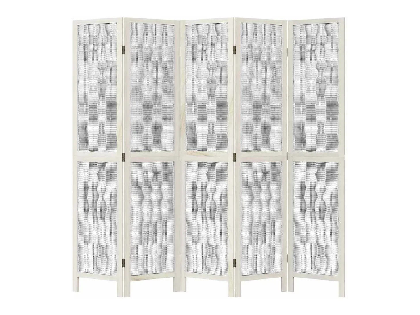 Tabique divisorio de 5 paneles en madera maciza de paulownia blanca