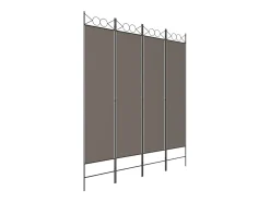 Tabique divisorio de 4 paneles Antracita 160x200 cm Tejido