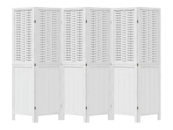 Tabique divisorio de 6 paneles en madera maciza de paulownia blanca