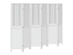 Tabique divisorio de 6 paneles en madera maciza de paulownia blanca