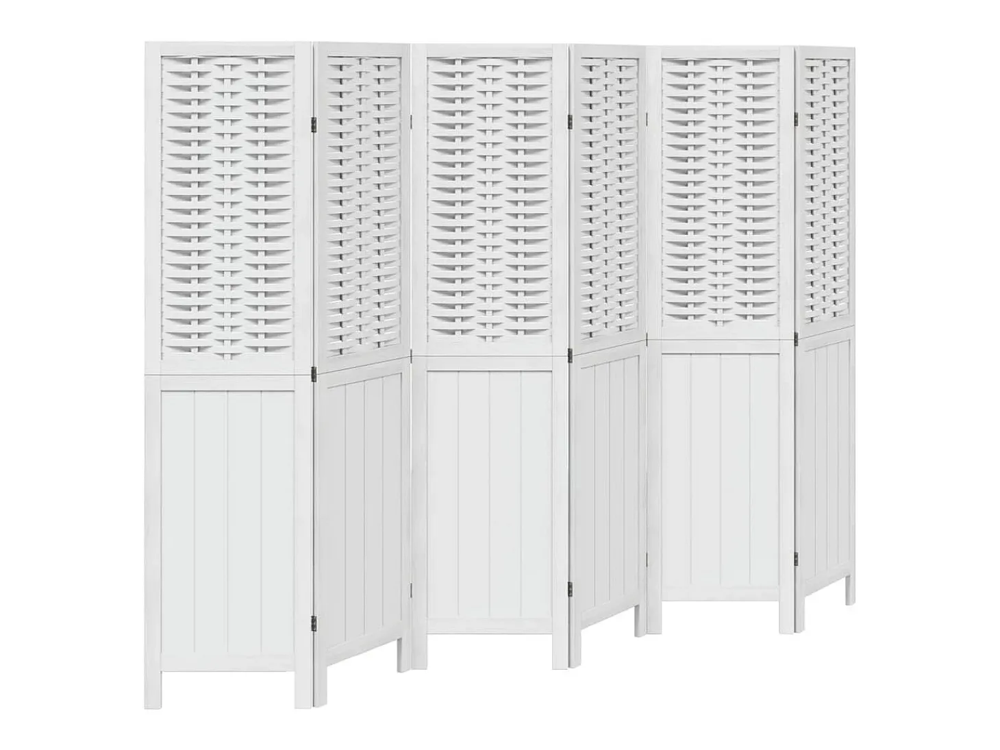 Tabique divisorio de 6 paneles en madera maciza de paulownia blanca
