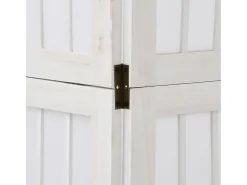 Tabique divisorio de 4 paneles en madera maciza de paulownia blanca