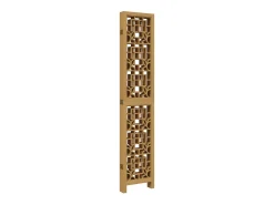 Tabique divisorio de 6 paneles en madera maciza de paulownia marrón