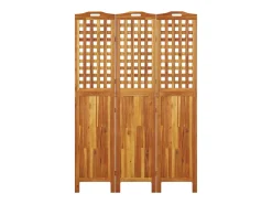 Tabique divisorio de 3 paneles 121,5x2x180 cm Madera de acacia